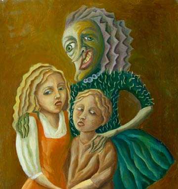 Portrait of unhappy family