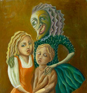 Portrait of unhappy family