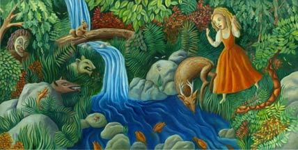 girl near stream